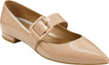 AREOSOLES MARTHA STEWART Womens Beige Stretch Cushioned Final Score Pointed Toe Buckle Dress Flats Shoes 6.5