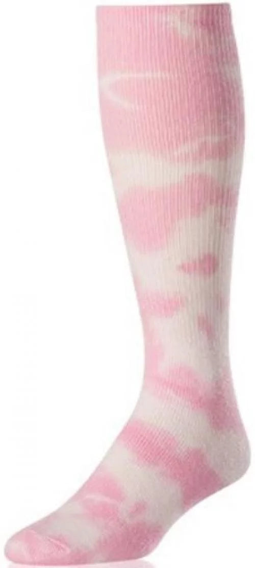 TCK Tie Dye Multisport Tube Socks (Pink/White, Large)