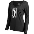 Women's Fanatics Branded Black NBA G League Primary Logo V-Neck Long Sleeve T-Shirt
