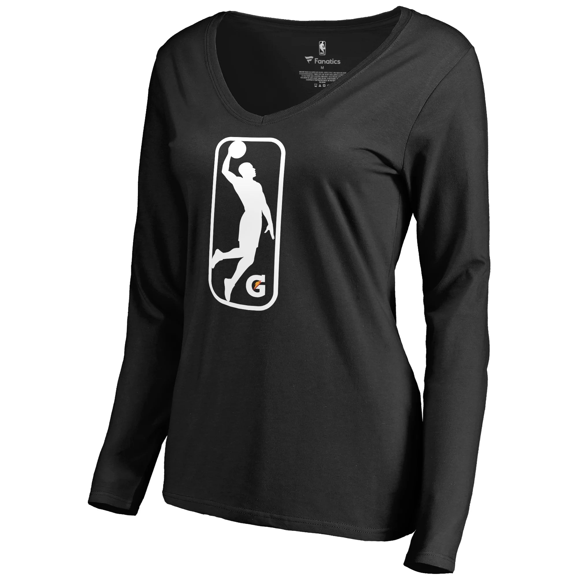 Women's Fanatics Branded Black NBA G League Primary Logo V-Neck Long Sleeve T-Shirt