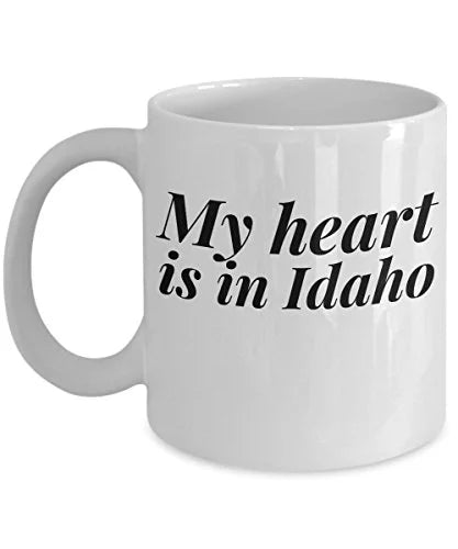 Idaho Coffee Mug - My Heart Is In - United State Gift - 11oz White Ceramic Cup