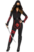 Fun World Sexy Ninja Warrior Women's Halloween Fancy-Dress Costume for Adult, Regular L (12-14)