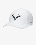 Nike UNISEX Dri-FIT Tennis Club Unstructured Rafa Cap (Rafael Nadal) White / Black Logo FB5600 100 Sz S/M