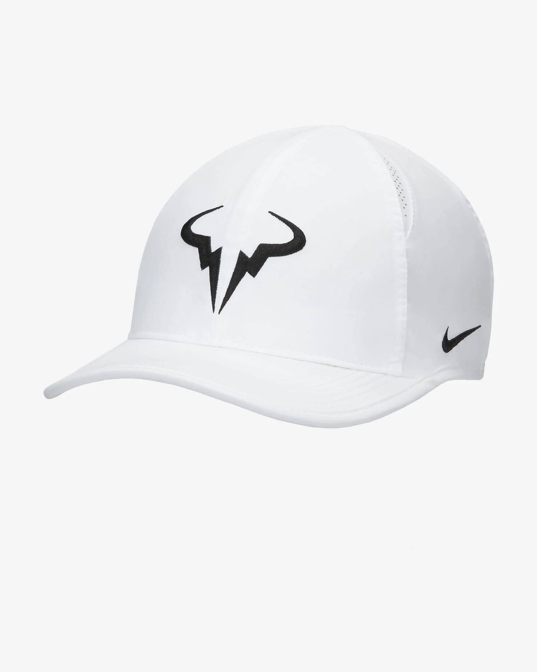 Nike UNISEX Dri-FIT Tennis Club Unstructured Rafa Cap (Rafael Nadal) White / Black Logo FB5600 100 Sz S/M