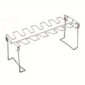 1pc Folding Stainless Steel Chicken Drumstick Grill, Wing Chicken Accessories For Grill Leg Roaster Barbecue BBQ Stand Vertical Steel Oven Rack In Camping
