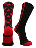 All Stars Crew Socks (Black/Scarlet, Medium)