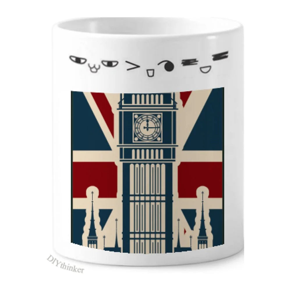 London Big Ben Union Jack United Kingdom UK Toothbrush Mug Cup Cartoon Lovely Pen Holder