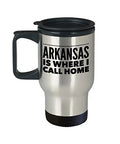 Arkansas Coffee Mug - Is Where I Call Home - United State Gift - 14oz Stainless Steel Travel Cup