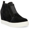 Steve Madden Suede Wedge Sneakers Black Size 10