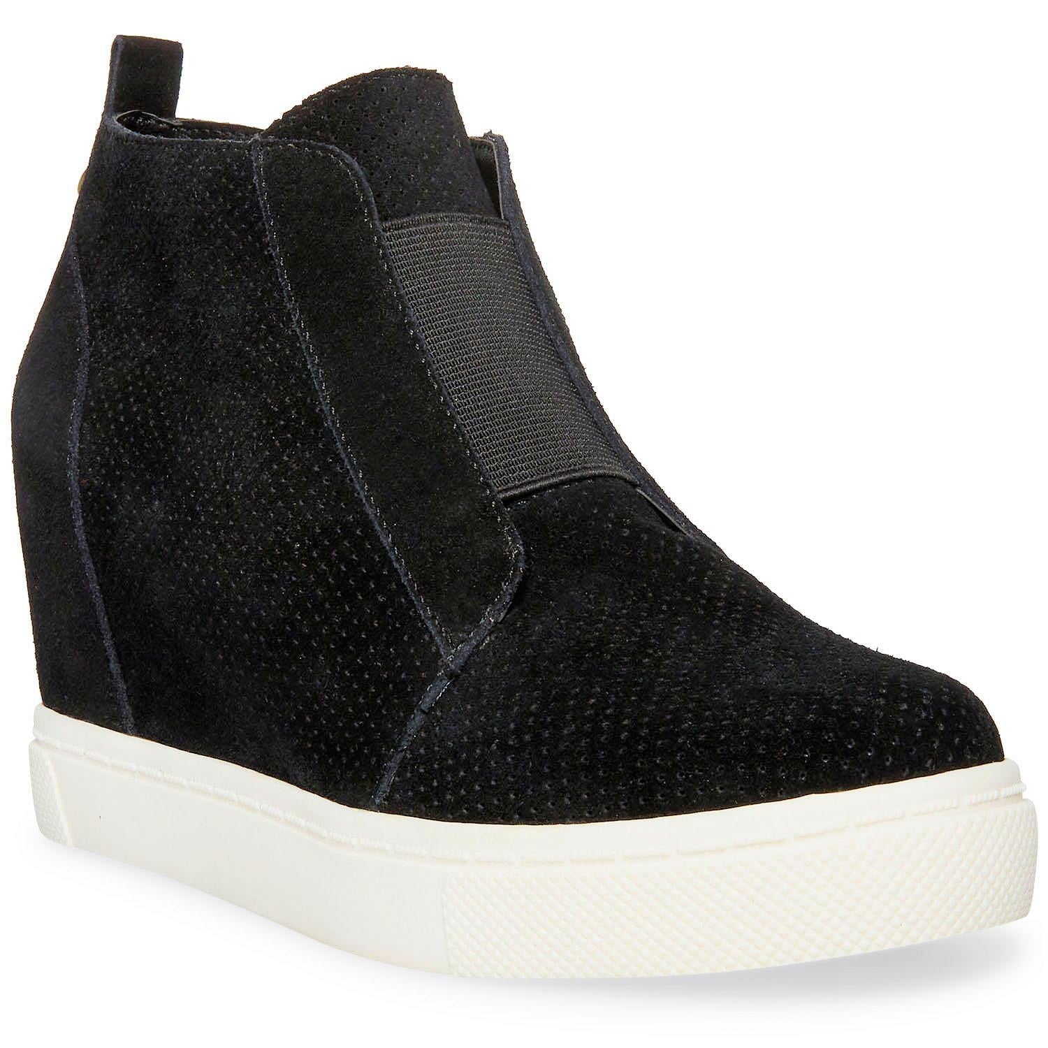 Steve Madden Suede Wedge Sneakers Black Size 10