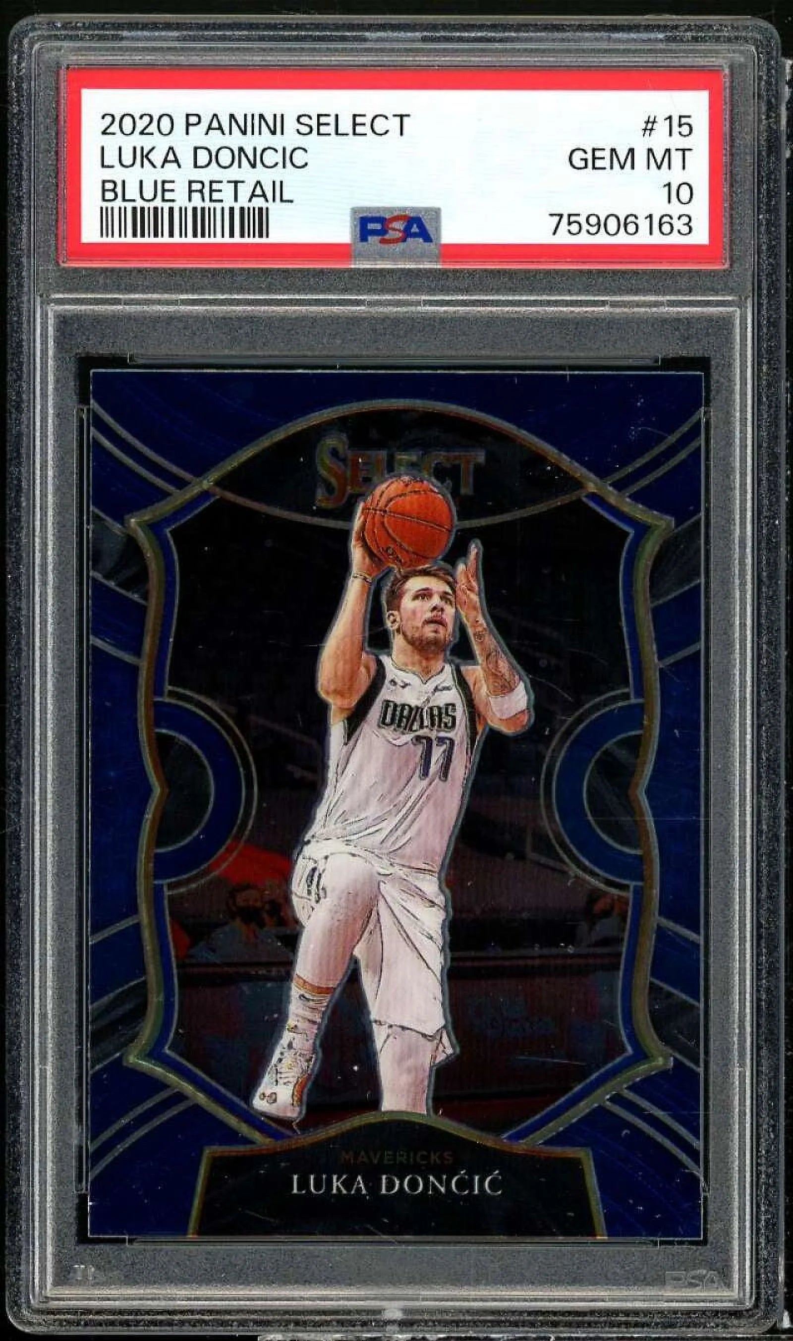 Luka Doncic Card 2020-21 Panini Select Blue Retail #15 PSA 10