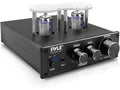Bluetooth Tube Amplifier Stereo Receiver - 600W Home Audio Desktop Stereo Vacuum Tube Power Amplifier Receiver w/ 2 Vacuum Tubes, AUX/MP3/Microphone Inputs, Pure Copper Speaker Output - PVTA20