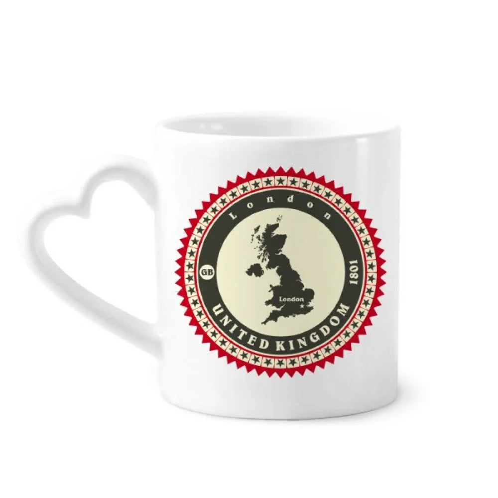 London UK United Kingdom Britain Country Map Mug Coffee Cerac Drinkware Glass Heart Cup