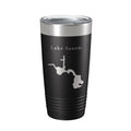 Lake Saxon Map Tumbler Travel Mug Insulated Laser Engraved Coffee Cup Florida 20 oz Black