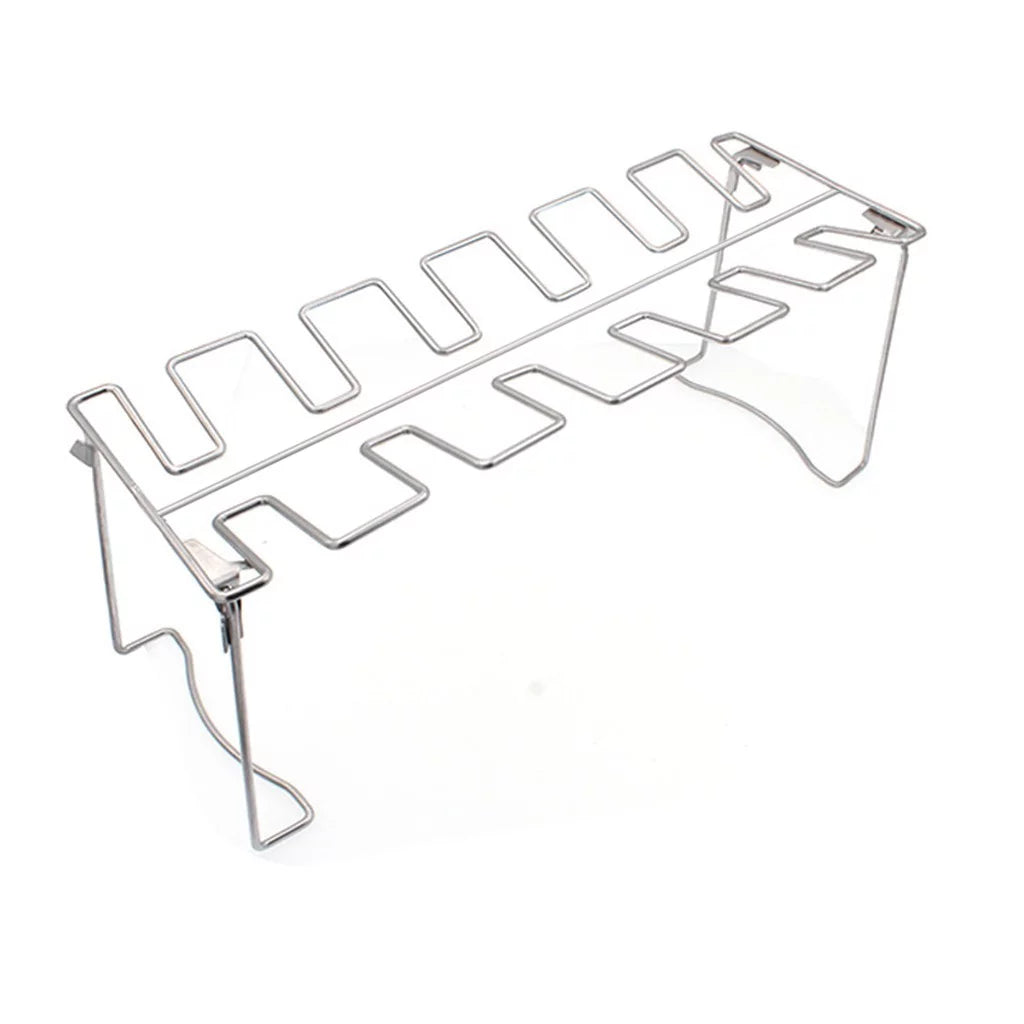 Bowake Stainless Steel Chicken Wing Leg Rack Grill Holder 12 Holes For BBQ