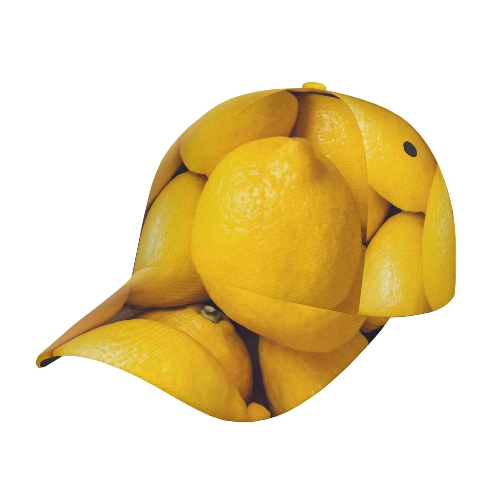 Coaee Ripe Yellow Lemon Adjustable Fashionable Curved Brim Baseball Cap Outdoor Hat, Uv Protection And Non-Stuffy Baseball Cap