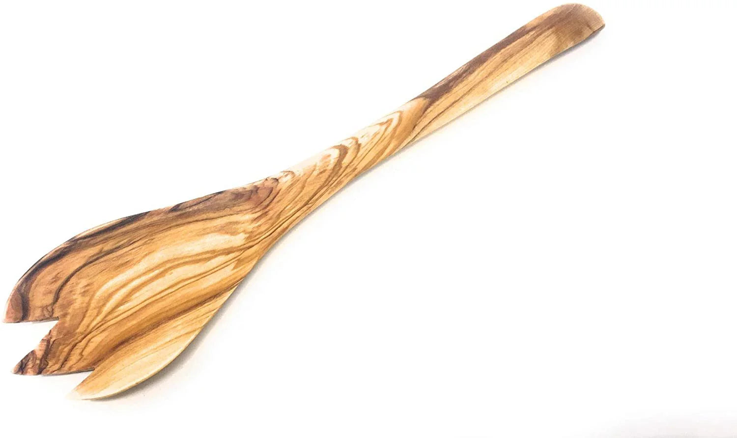 AramediA Wooden Cooking Utensil Olive Wood Fork - Handmade and Hand Carved By Bethlehem Artisans near the birthplace of Jesus (12.5 x 2.5 x 0.3)