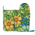 XMXY Oven Mitts and Pot Holders 2 Pcs Sets, Flowers Floral Background Heat Resistant Silicone Cooking Gloves for Grill Baking BBQ Kitchen Decor