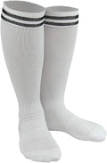 LLS Boy and Girl 2 Pairs Knee High Sports Socks for Baseball/Soccer/Lacrosse S White