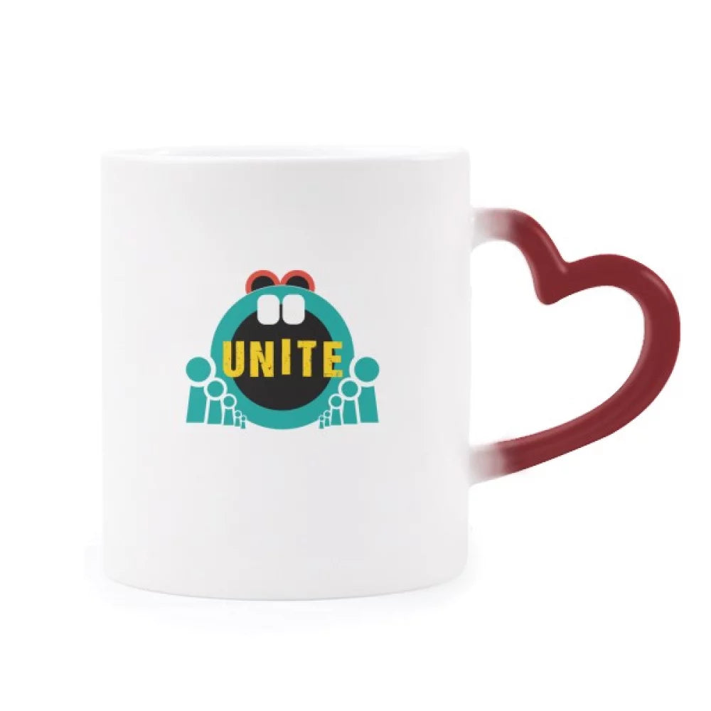 Independent Unity United States Heat Sensitive Mug Red Color Changing Stoneware Cup