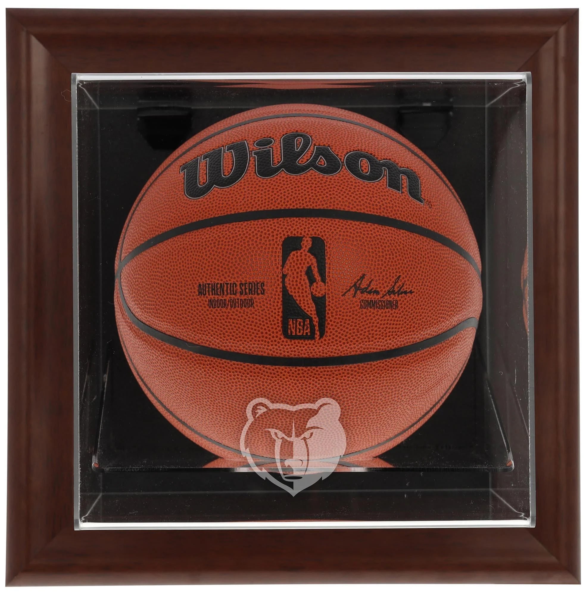 Memphis Grizzlies Brown Framed Wall-Mountable Team Logo Basketball Display Case