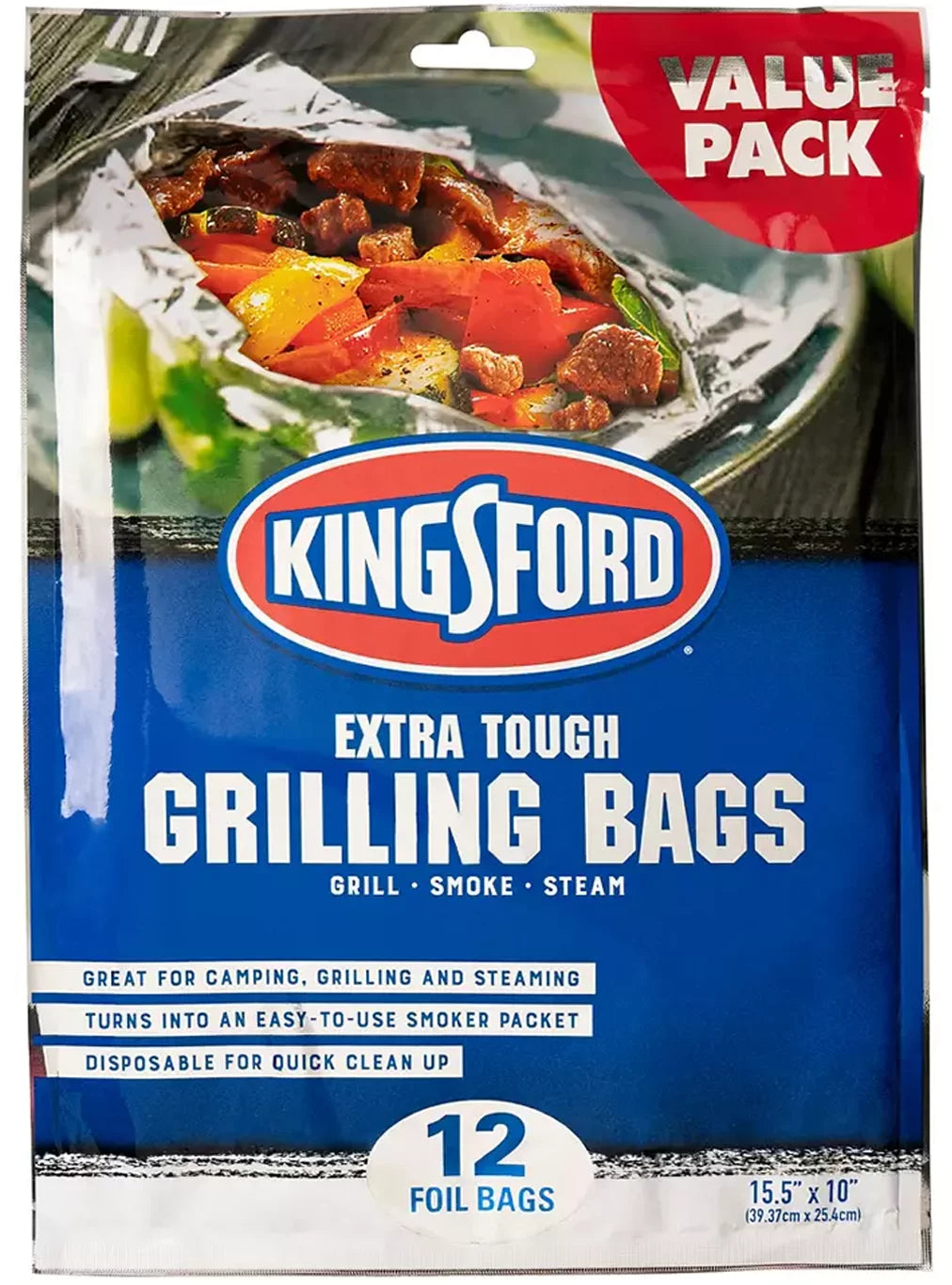 12 Count Kingsford Extra Tough Aluminum Grill Bags, Recyclable Easy Clean Tough