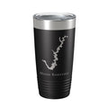 Morse Reservoir Tumbler Lake Map Travel Mug Insulated Laser Engraved Coffee Cup Indiana 20 oz Black