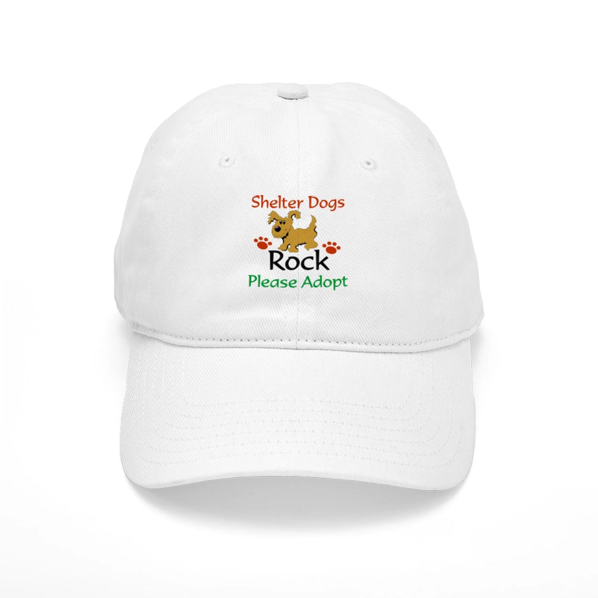CafePress - Shelter Dogs Rock Please Adopt - Printed Adjustable Cotton Canvas Baseball Hat