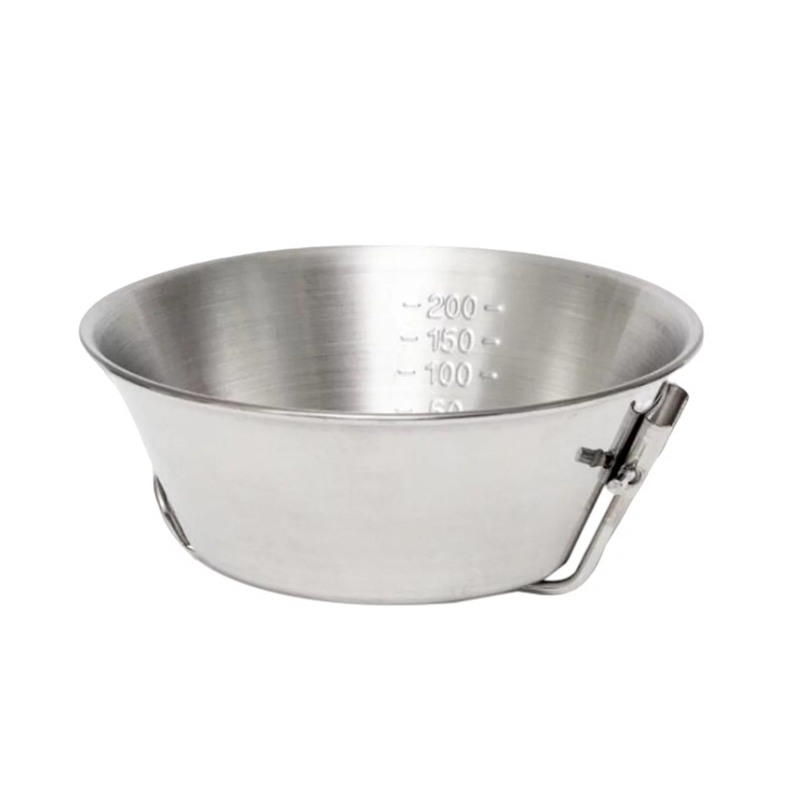 Lightweight 500ml Camping Bowl Outdoor Cookware with Foldable Handle Stainless Steel Utensil Cooking for Beach Hiking BBQ