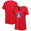 Women's Nike Red Brooklyn Nets Local Performance V-Neck T-Shirt