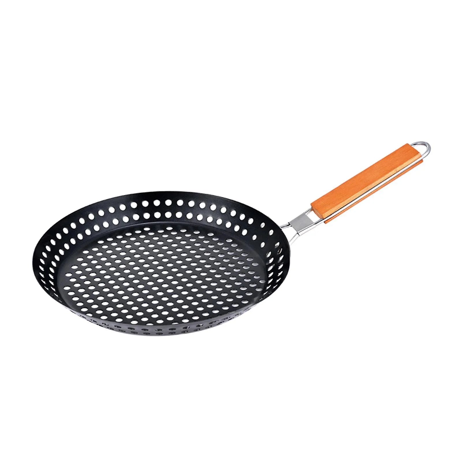Grill Pan Long Handle Grill Topper Vegetables Bbq Pans Carbon Steel