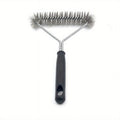 1pc Grill Cleaner Long Handle Y-shaped Curly Brush For Outdoor Grills Stainless Steel Bristles Non-Stick Cleaning Brushes BBQ Accessories, School Supplies, Back To School