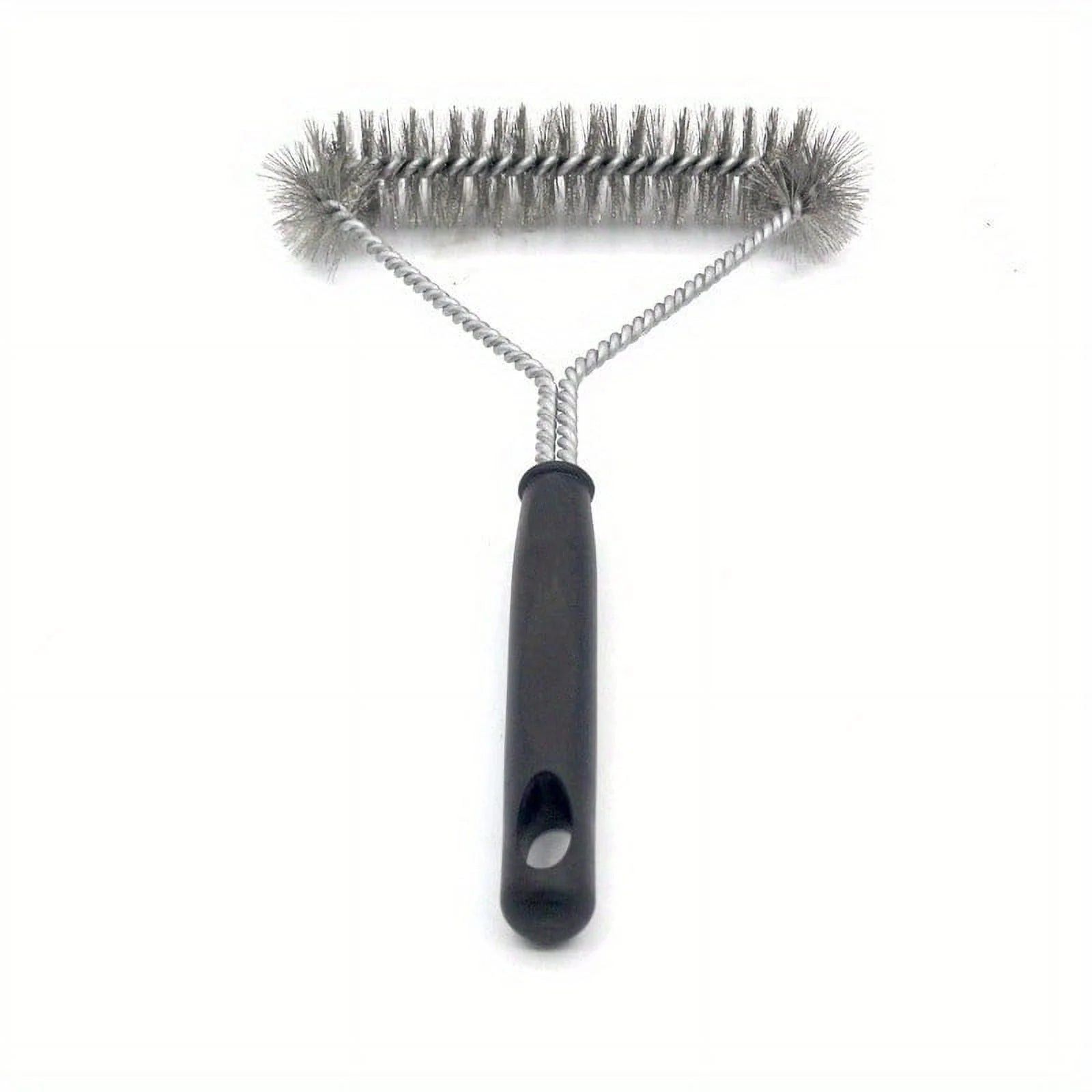 1pc Grill Cleaner Long Handle Y-shaped Curly Brush For Outdoor Grills Stainless Steel Bristles Non-Stick Cleaning Brushes BBQ Accessories, School Supplies, Back To School