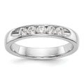 0.35ct. CZ Solid Real 14K White Gold 5-2.6mm Stone Open Channel Wedding Band Ring