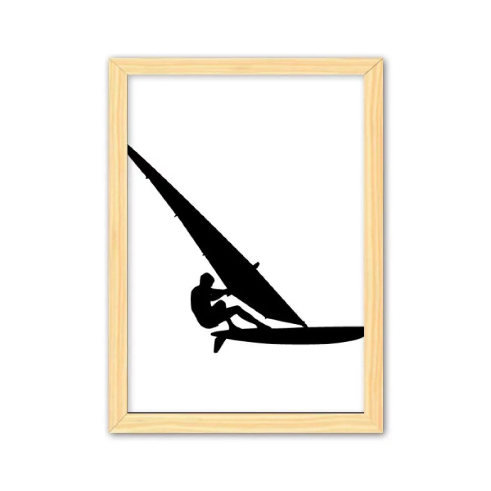Sports Surfing Sailboat Player Decorative Wooden Painting Home Decoration Picture Frame A4