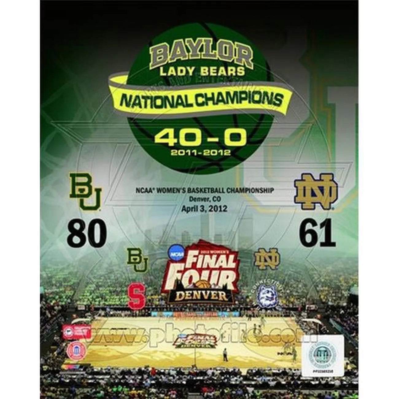 Baylor University Lady Bears 2012 NCAA Women's Final Four College Basketball National Champions Composite Sports Photo 8 x 10