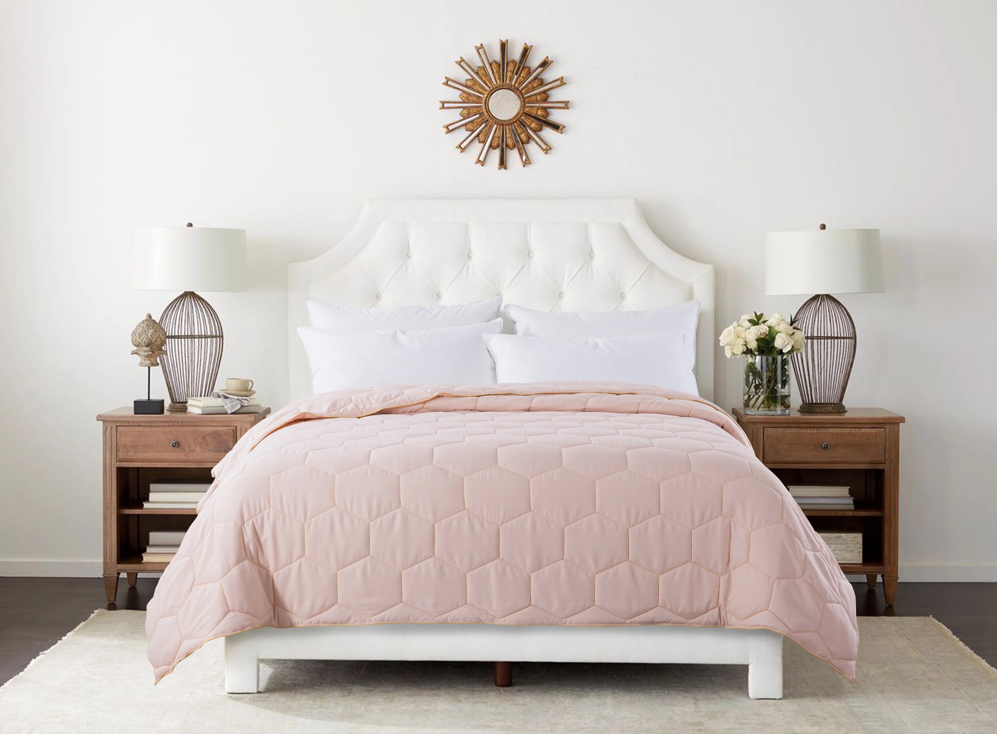 St. James Home Honeycomb Down Alternative Bed Blanket, Pink, Full/Queen