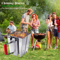 Charcoal Chimney Starter Foldable, Foldable, Silver, Dimensions 8.35L*8.54W*10.71H