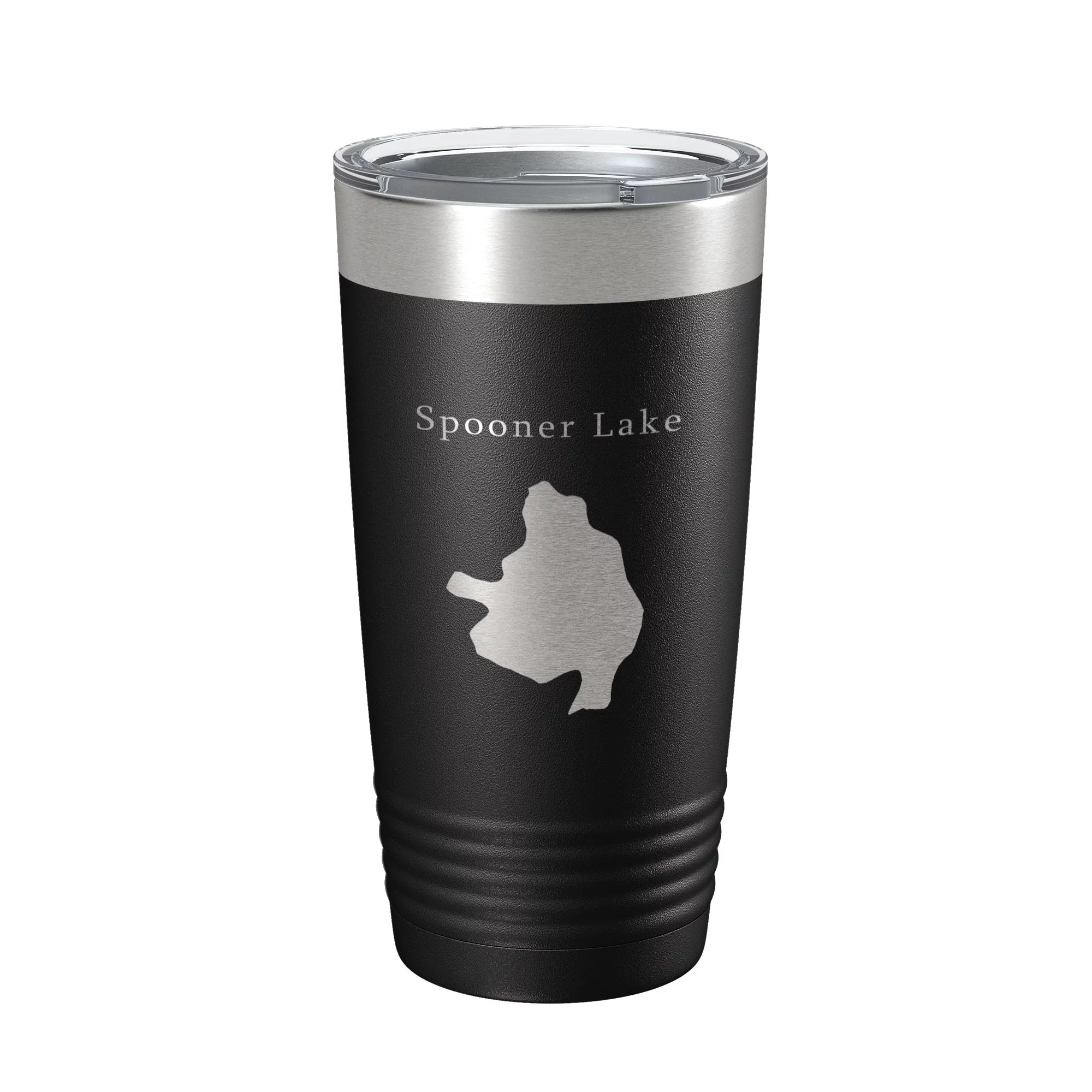 Spooner Lake Map Tumbler Travel Mug Insulated Laser Engraved Coffee Cup Nevada 20 oz Black