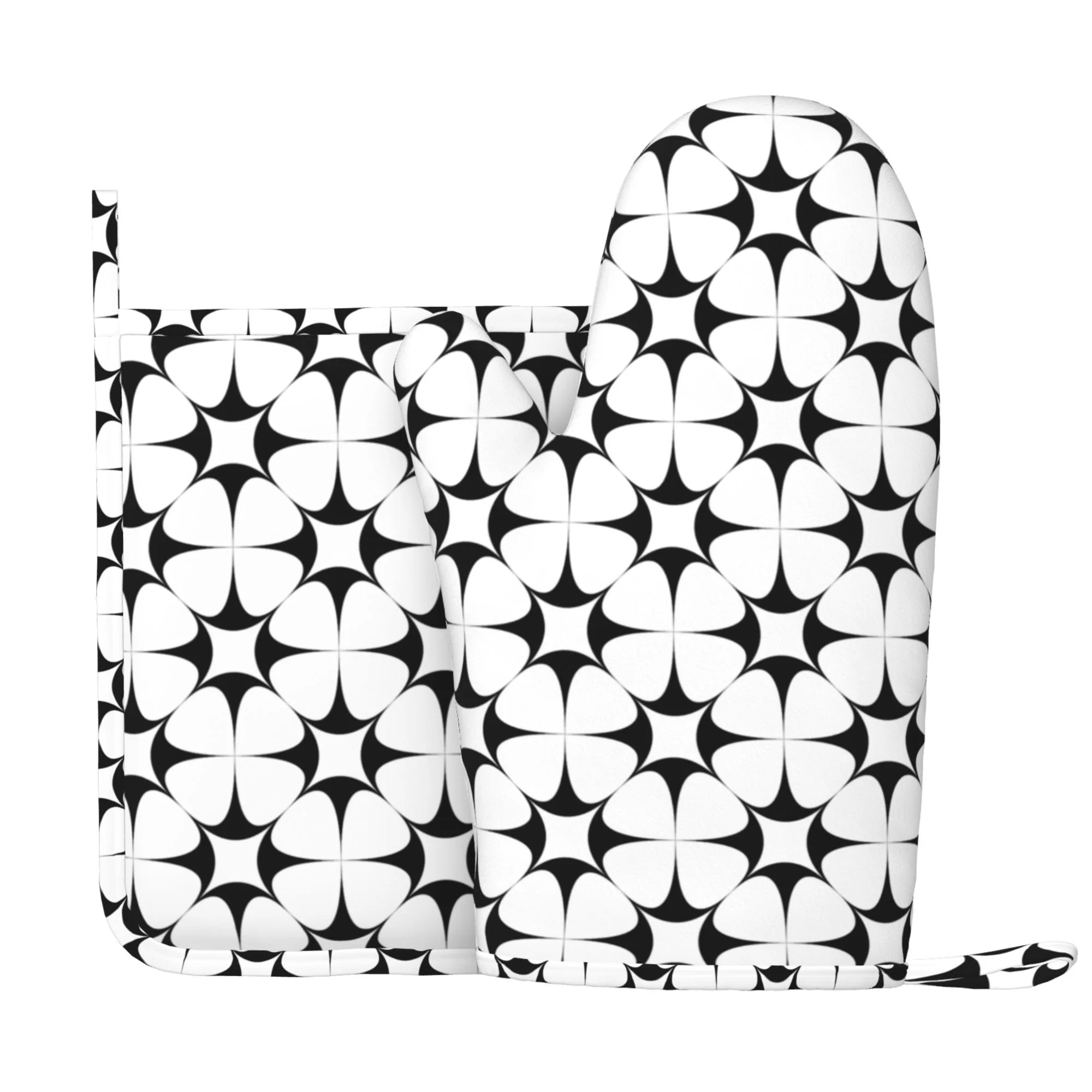 XMXY Oven Mitts and Pot Holders 2 Pcs Sets, Star Background Pattern Heat Resistant Silicone Cooking Gloves for Grill Baking BBQ Kitchen Decor