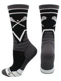 Lacrosse Victory Crew Socks (Black/Graphite/White, Large)