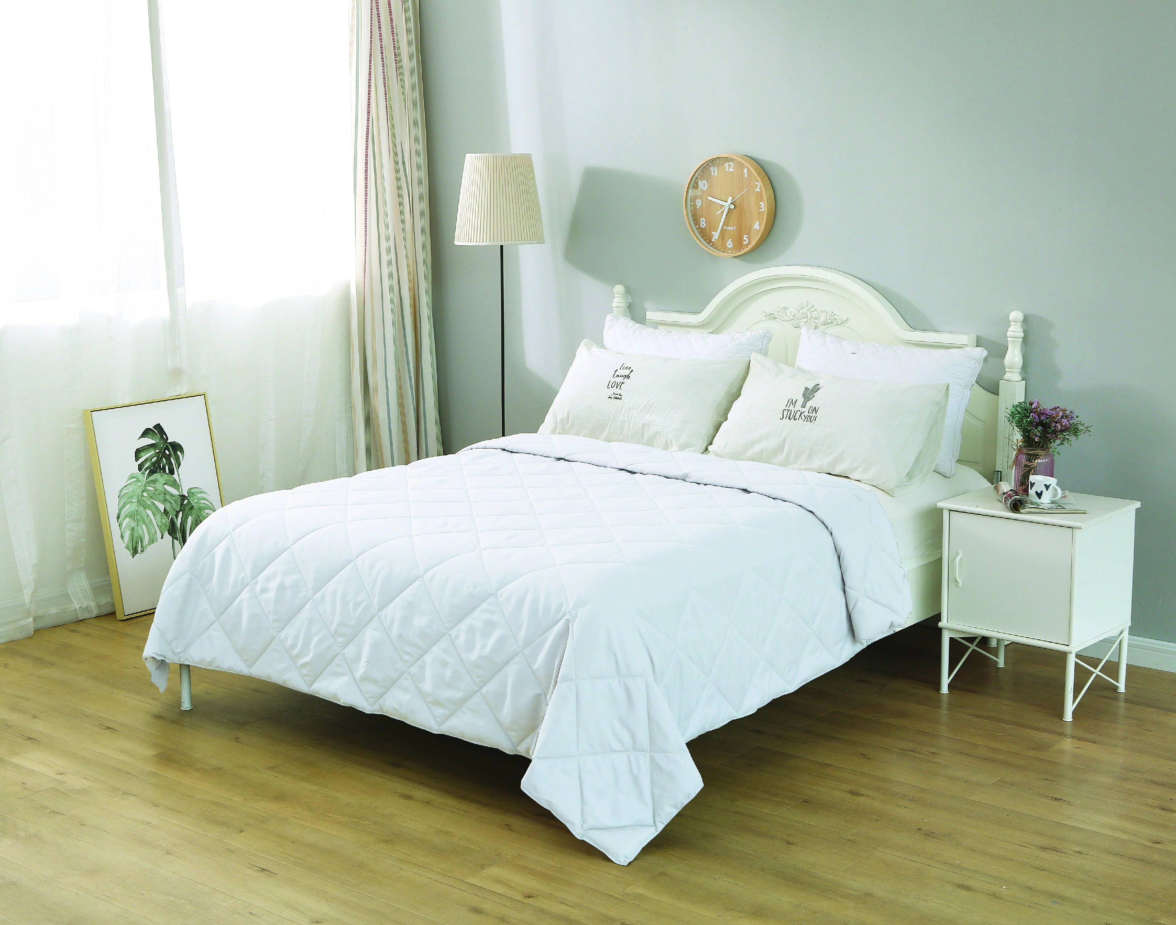 St. James Home Soft Cover Nano Feather Filled Blanket, White, King