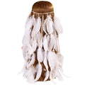 Indian Headband Elegant Adjustable - Soft Faux Feather Headpiece Boho Headdress