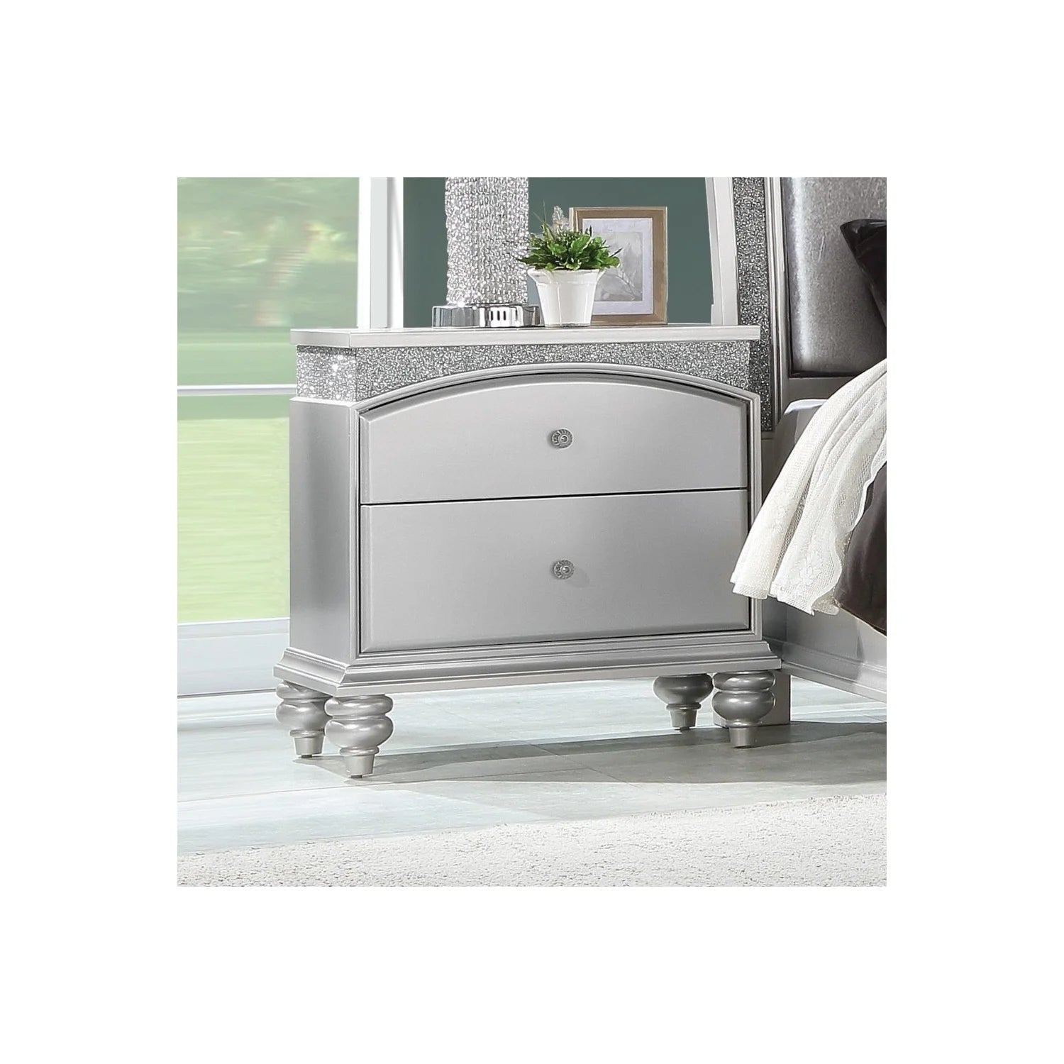 Acme Maverick Nightstand, Platinum (1Pc/1Ctn)